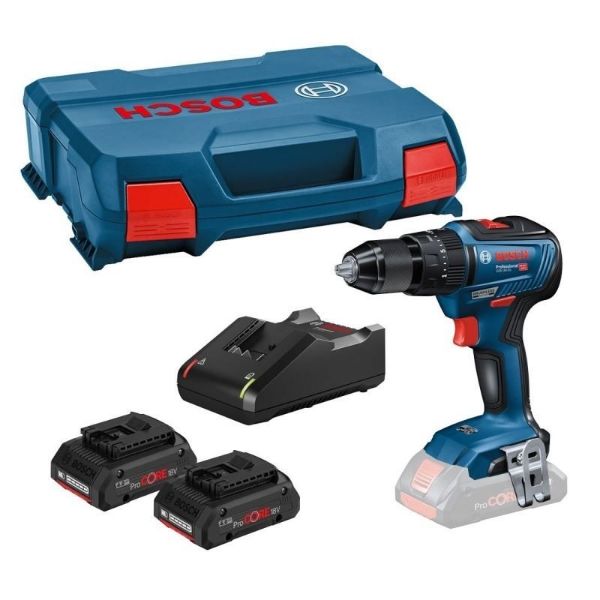 Picture of BOSCH GSB 18 V-55 BRUSHLESS COMBI DRILL
2No X 4.0 AH ProCORE BATTS & L-BOXX