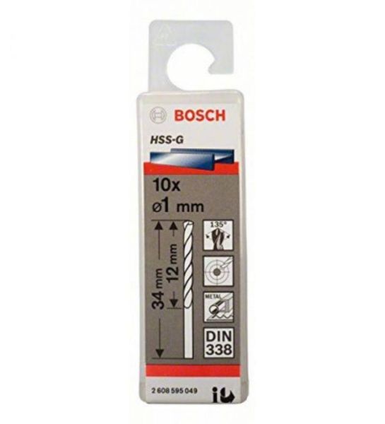 Picture of Bosch 1mm HSS-G Ground Flute Drill Bit - Pack 10