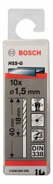 Picture of Bosch 1.5mm HSS-G Ground Flute Drill Bit - Pack 10