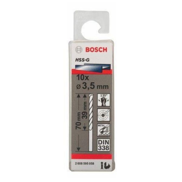 Picture of Bosch 3.5mm HSS-G Ground Flute Drill Bit - Pack 10