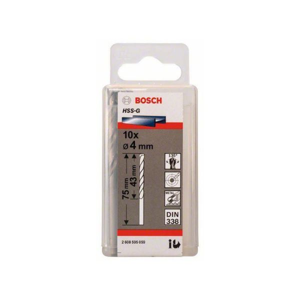 Picture of Bosch 4mm HSS-G Ground Flute Drill Bit - Pack 10