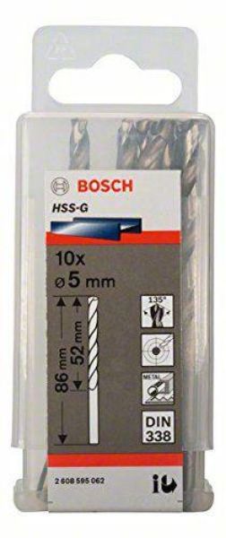 Picture of Bosch 5mm HSS-G Ground Flute Drill Bit - Pack 10