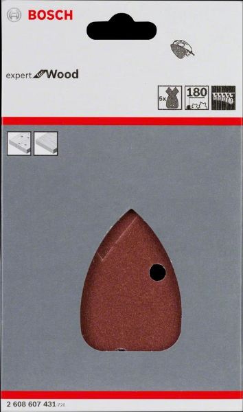 Picture of BOSCH C430 EXPERT WOOD & PAINT  SANDING SHEET 95 X 135 180 GRIT ( PACK 5 )