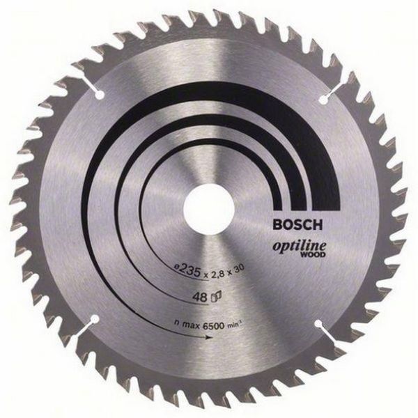 Picture of 235MM X 30/25 X 48TH OPTILINE BOSCH CIRCULAR
OPTILINE WOOD FOR HAND-HELD CIRCULAR SAWS
235 X 2.8 X 30/25