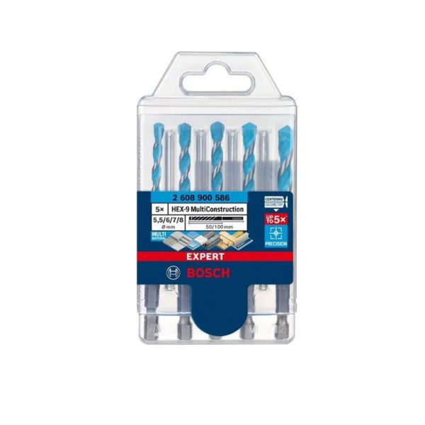 Picture of Bosch Expert HEX-9 Multi Construction Drill Bit Set – 5 Piece