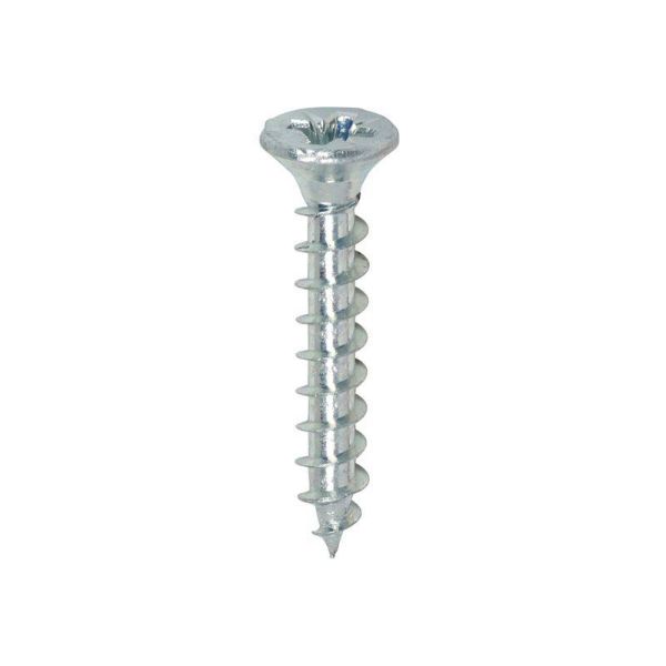 Picture of 4.0 X 25MM "ZINC" CHIPBOARD SCREWS POZI CSK - ( BOX 200 ) 