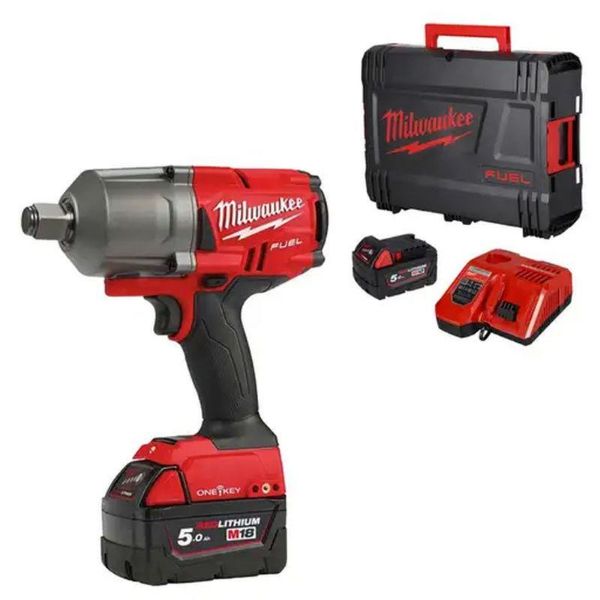 Picture of Milwaukee M18ONEFHIWF34-502X Fuel One-Key 3/4″ High Torque Impact Wrench
with Friction Ring c/w 2x5amp Batteries, 1xM12-18FC Charger and HD Carry Case