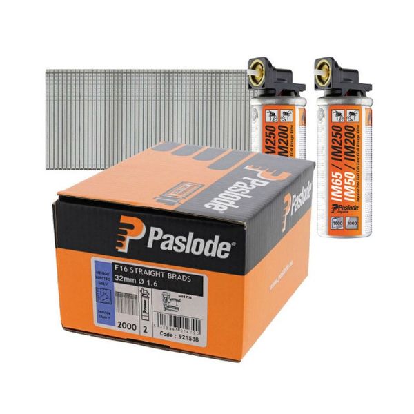 Picture of Paslode F16 X 32mm Galv Nails For IM65 - Box Of 2000 & 2 Fuel Cells