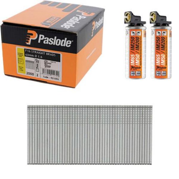 Picture of Paslode IM65 F16 Straight Brads - Stainless Steel 50mm - Box of 2000