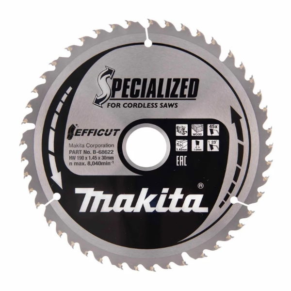 Picture of MAKITA B-68622 190x30mm 45T Efficut Saw Blade