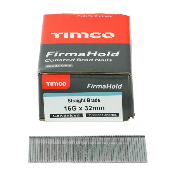 Picture of FirmaHold Collated Brad Nails - 16 Gauge - Straight - Galvanised 16g x 32 Box 2000