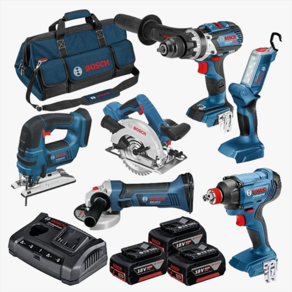 Picture of Bosch Refurbished 18v Professional 6pc Cordless Power Tool Kit / 3 x 4.0Ah