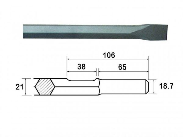 Picture of FAI/FULL CHISEL 380MM KANGO SHANK (914118)
FAI/FULL CHISEL 380MM KANGO SHANK