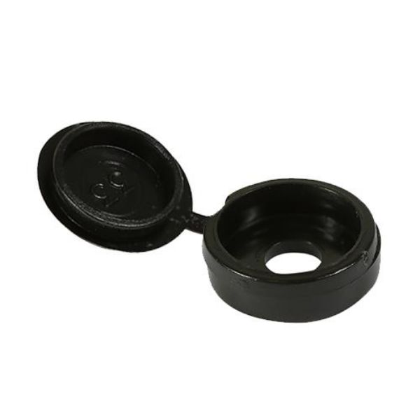 Picture of Timco 5.0 - 6.0mm Hinged Large Screwcaps - Pack 50 - Black