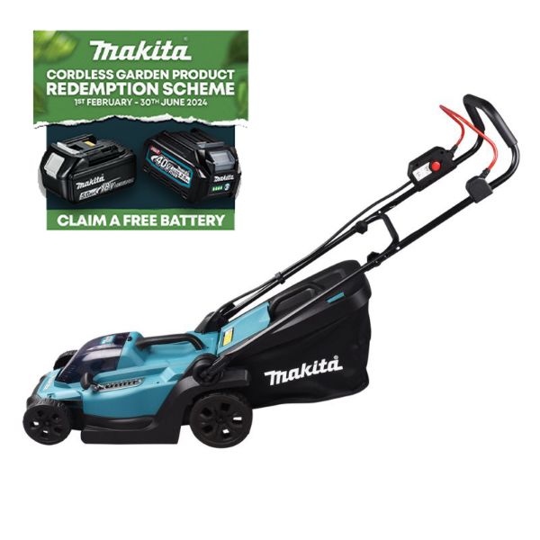 Picture of Makita DLM330RT 18v Li-Ion 33cm Cut Width Lawnmower - c/w 1x5amp Battery, 1xDC18RC Charger