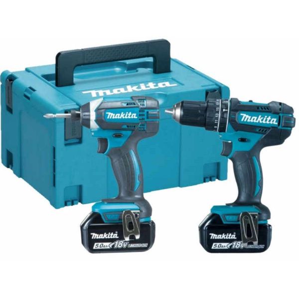 Picture of Makita DLX2131TJ 18v Li-Ion Twinkit in Makpac Case - c/w 1xDHP482, 1xDTD152, 2x5amp Batteries, 1xDC18RC Charger
