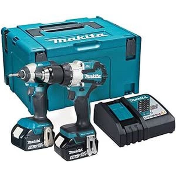 Picture of Makita DLX2507TJ 18v Li-Ion Brushless Twinkit in Makpac Case - c/w 1xDHP489, 1xDTD153, 2x5amp Batteries, 1xDC18RC Charger
