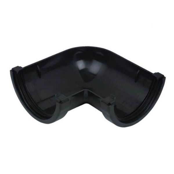 Picture of Floplast Round 90Deg Gutter Angle - Black 112mm x 4