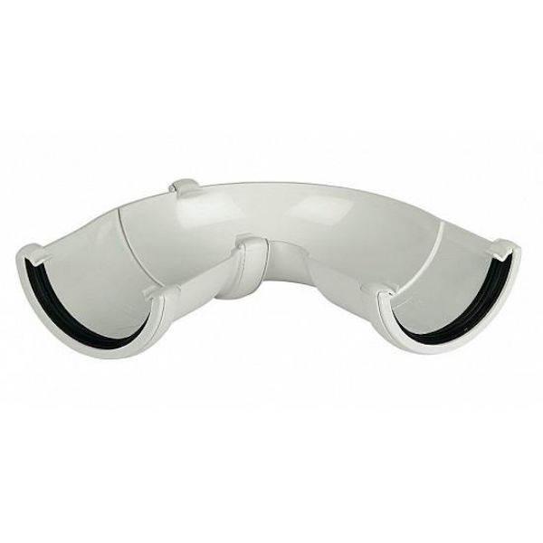 Picture of Floplast Round Adjustable 50Deg to 156Deg Gutter Bend - White 112mm x 2