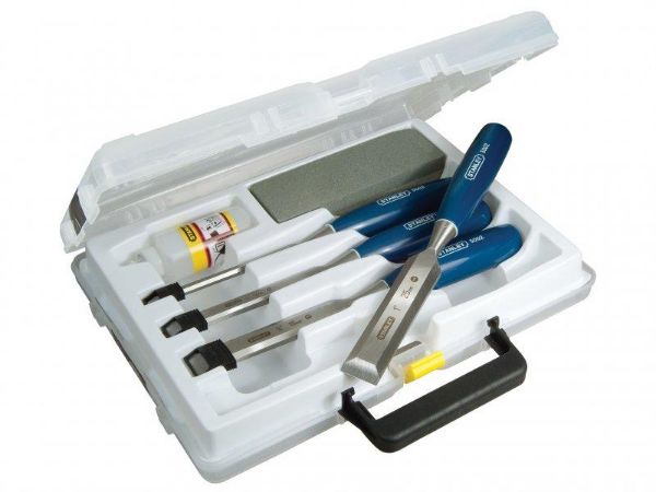 Picture of STANLEY 6 PIECE CHISEL SET
STANLEY 5002 B/E CHISEL SET 4PC + OILSTONE