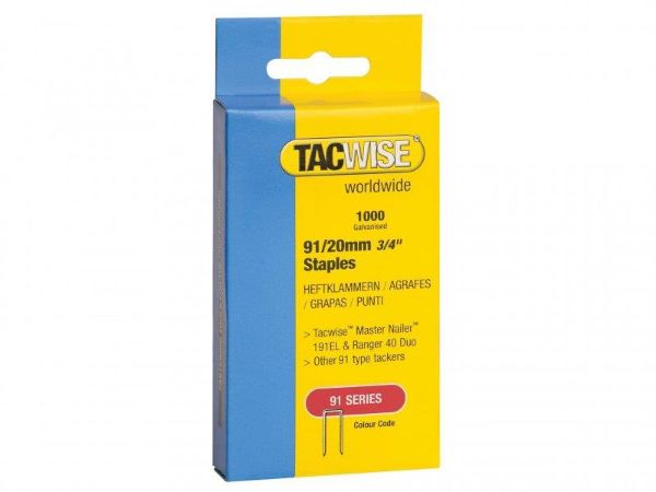 Picture of TACWISE 91/20 NARROW CROWN STAPLES
